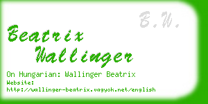 beatrix wallinger business card